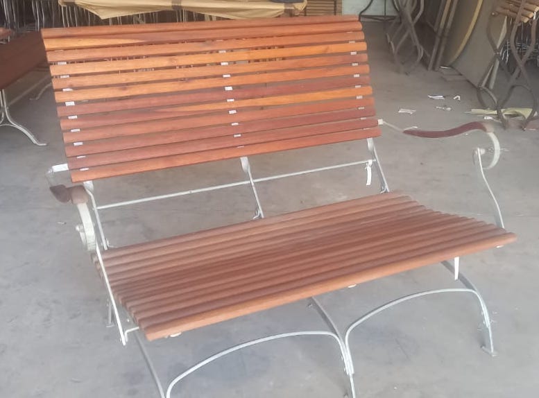 2 seater Recliner bench- Galvanised / Oiled